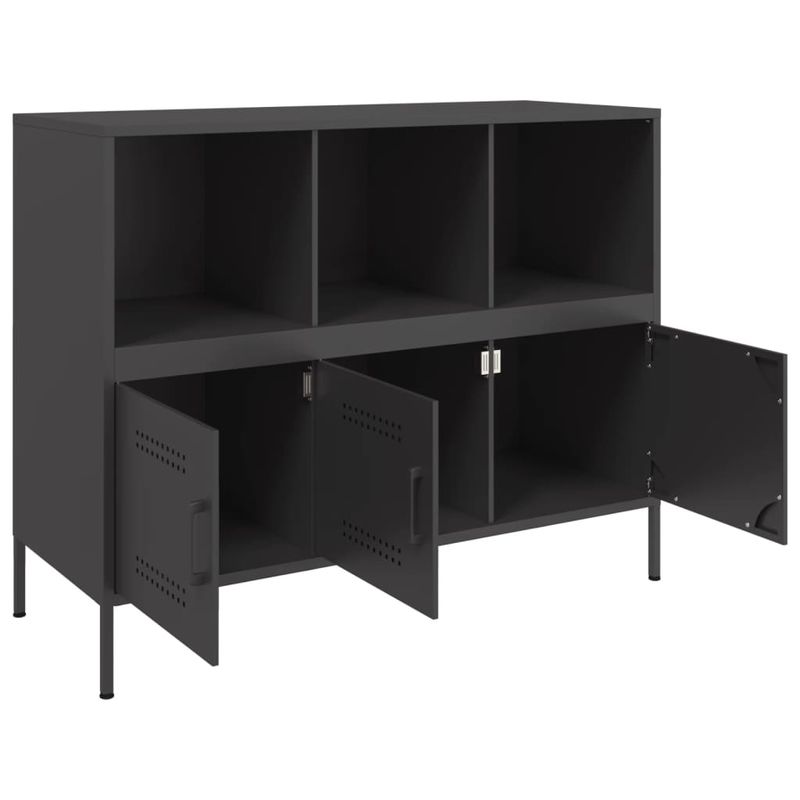 Casa si Gradina - Mobilier - Comode si corpuri - Comode - Dulap, negru, 100,5x39x79 cm, otel laminat la rece - Infinity.ro