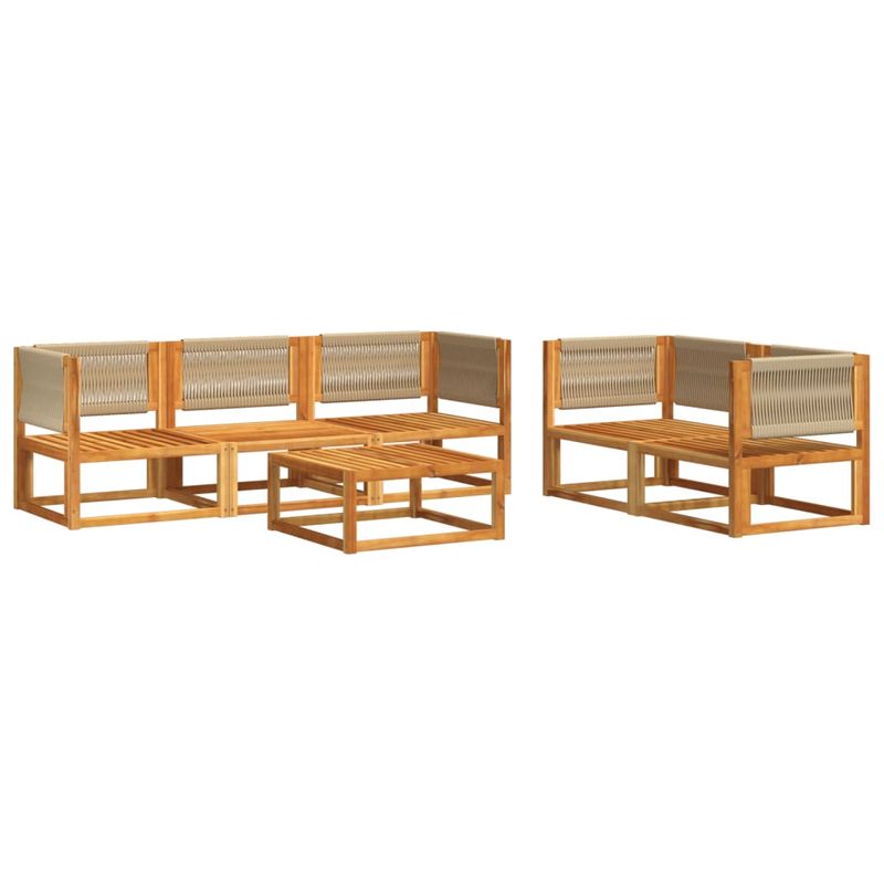 Casa si Gradina - Gradina si terasa - Mobilier exterior - Canapele si fotolii gradina - Set de canapele gradina cu perne, 6 piese, lemn masiv acacia - Infinity.ro