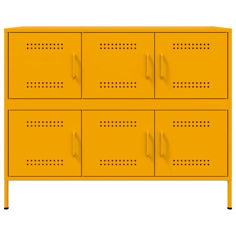 Casa si Gradina - Mobilier - Comode si corpuri - Comode - Dulap, galben mustar, 100,5x39x79 cm, otel laminat la rece - Infinity.ro