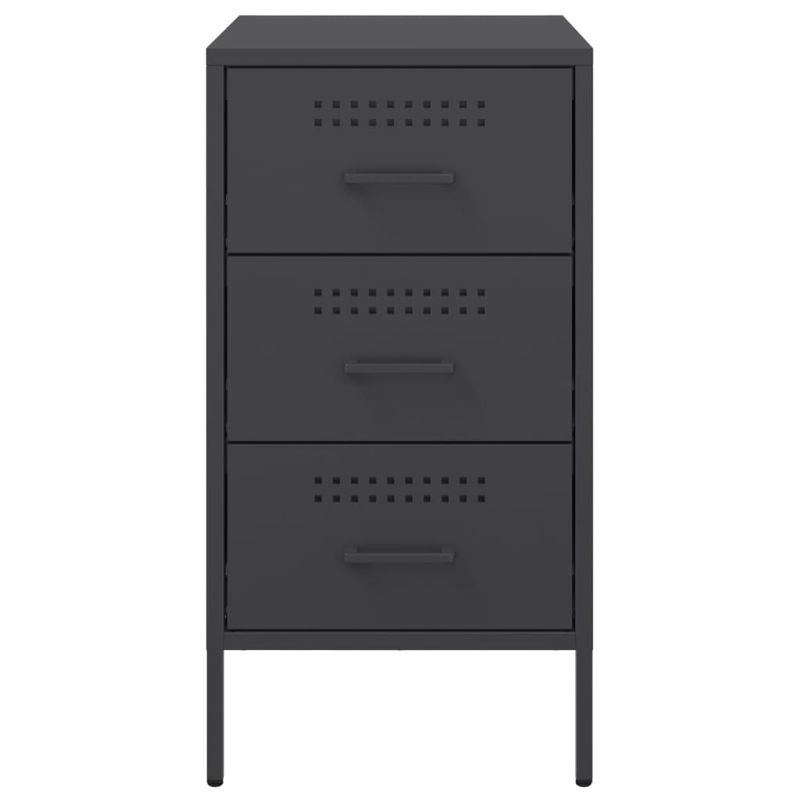 Casa si Gradina - Mobilier - Comode si corpuri - Noptiere - Noptiera, negru, 36x39x68 cm, otel laminat la rece - Infinity.ro