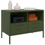 Casa si Gradina - Mobilier - Comode si corpuri - Comode - Dulap TV, verde masliniu, 68x39x50,5 cm, otel laminat la rece - Infinity.ro
