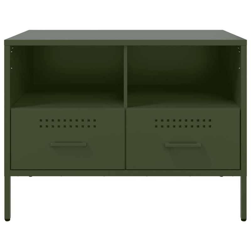 Casa si Gradina - Mobilier - Comode si corpuri - Comode - Dulap TV, verde masliniu, 68x39x50,5 cm, otel laminat la rece - Infinity.ro