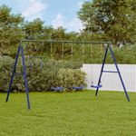 Jucarii, Copii si Bebe - Jucarii si jocuri - Jucarii de exterior - Spatii de joaca si accesorii - Set leagan de exterior, cu leagane și trapez, albastru, model 3x scaun leagăn + trapez - Infinity.ro