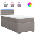 Casa si Gradina - Mobilier - Paturi si accesorii - Paturi - Pat box spring cu saltea, gri taupe, 100x200 cm, textil - Infinity.ro