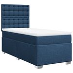 Casa si Gradina - Mobilier - Paturi si accesorii - Paturi - Pat box spring cu saltea, albastru, 90x200 cm, textil - Infinity.ro