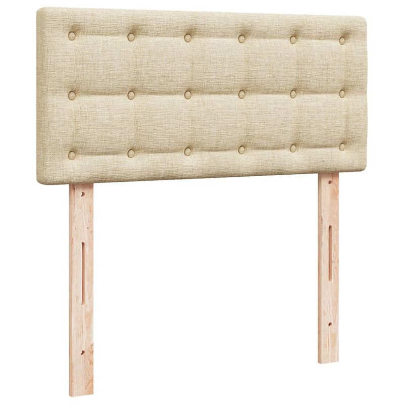 Casa si Gradina - Mobilier - Paturi si accesorii - Paturi - Pat box spring cu saltea, crem, 90x200 cm, textil - Infinity.ro