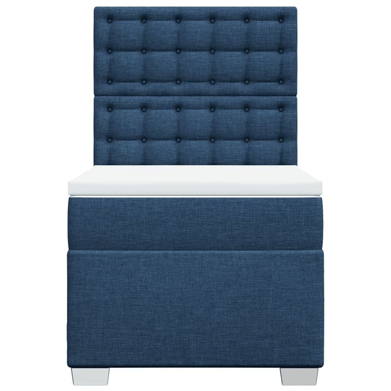 Casa si Gradina - Mobilier - Paturi si accesorii - Paturi - Pat box spring cu saltea, albastru, 90x200 cm, textil - Infinity.ro