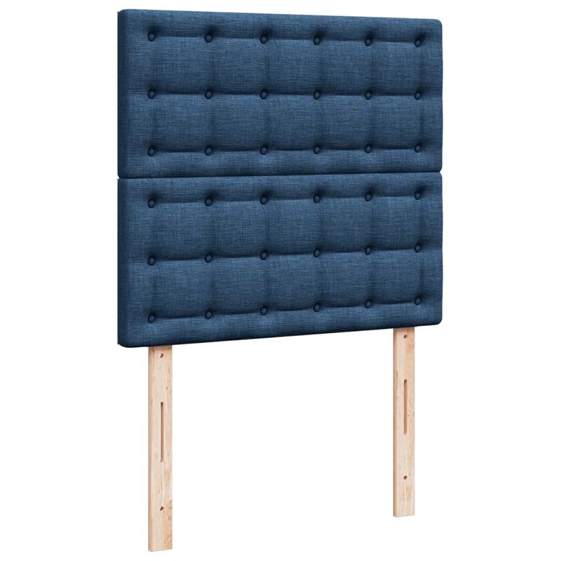 Casa si Gradina - Mobilier - Paturi si accesorii - Paturi - Pat box spring cu saltea, albastru, 90x200 cm, textil - Infinity.ro