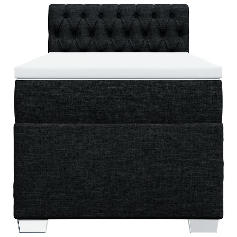 Casa si Gradina - Mobilier - Paturi si accesorii - Paturi - Pat box spring cu saltea, negru, 90x190 cm, textil - Infinity.ro