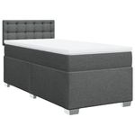 Casa si Gradina - Mobilier - Paturi si accesorii - Paturi - Pat box spring cu saltea, gri inchis, 90x200 cm, textil - Infinity.ro