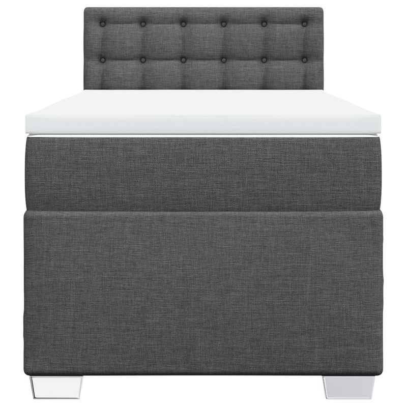 Casa si Gradina - Mobilier - Paturi si accesorii - Paturi - Pat box spring cu saltea, gri inchis, 90x200 cm, textil - Infinity.ro