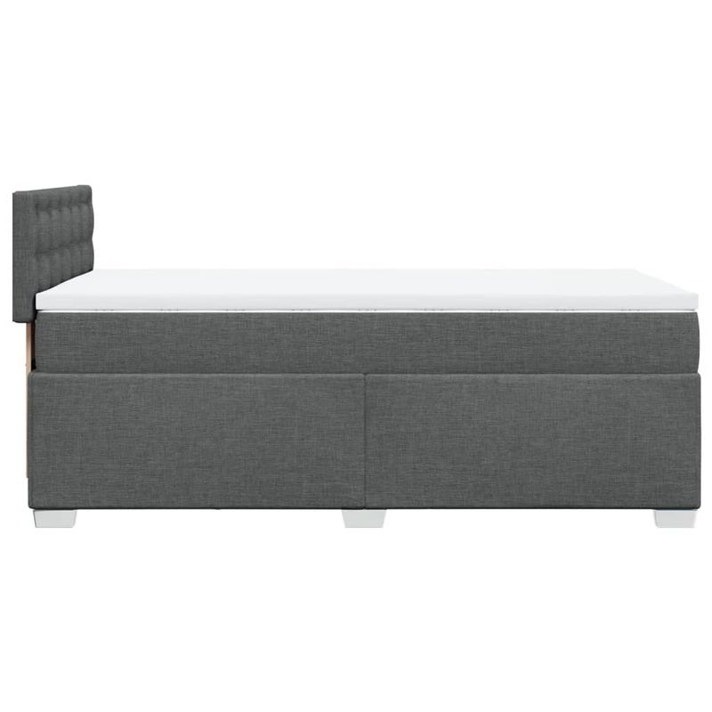 Casa si Gradina - Mobilier - Paturi si accesorii - Paturi - Pat box spring cu saltea, gri inchis, 90x200 cm, textil - Infinity.ro