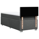 Casa si Gradina - Mobilier - Paturi si accesorii - Paturi - Pat box spring cu saltea, gri inchis, 90x200 cm, textil - Infinity.ro