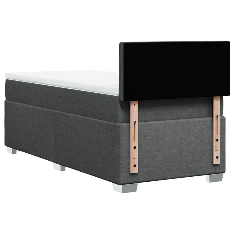 Casa si Gradina - Mobilier - Paturi si accesorii - Paturi - Pat box spring cu saltea, gri inchis, 90x200 cm, textil - Infinity.ro
