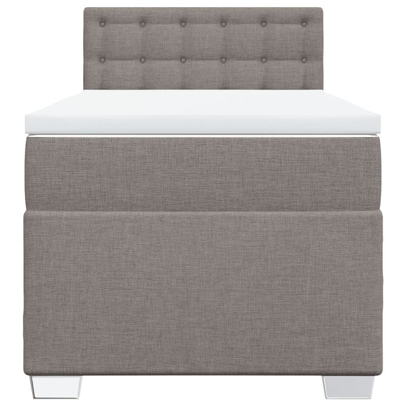 Casa si Gradina - Mobilier - Paturi si accesorii - Paturi - Pat box spring cu saltea, gri taupe, 80x200 cm, textil - Infinity.ro