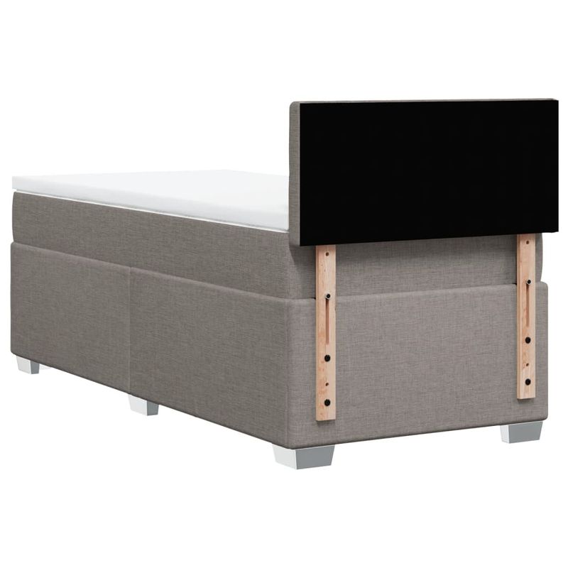 Casa si Gradina - Mobilier - Paturi si accesorii - Paturi - Pat box spring cu saltea, gri taupe, 80x200 cm, textil - Infinity.ro