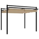 Casa si Gradina - Gradina si terasa - Umbrele si pavilioane - Pavilioane - Foisor de gradina acoperis retractabil gri taupe 3x3 m aluminiu - Infinity.ro