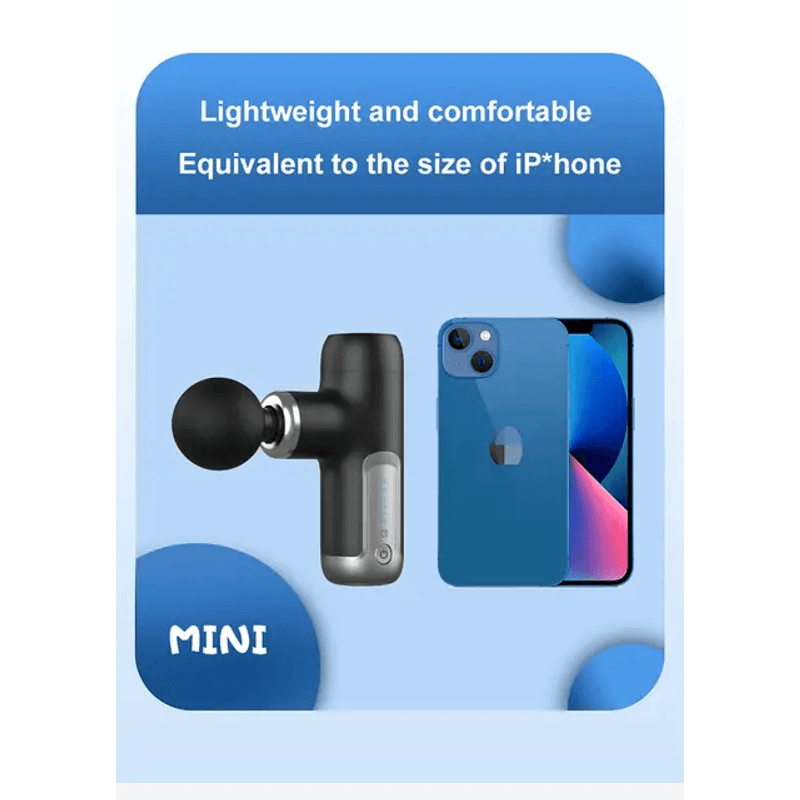 Ingrijire personala si Cosmetice - Sanatate si wellness - Articole wellness - Aparate si dispozitive de masaj - Aparat profesional pentru masaj tip pistol mini CRISTALIS SALE™, 6 viteze, 4 capete, 3200 percutii/minut, 2000mAh - Infinity.ro