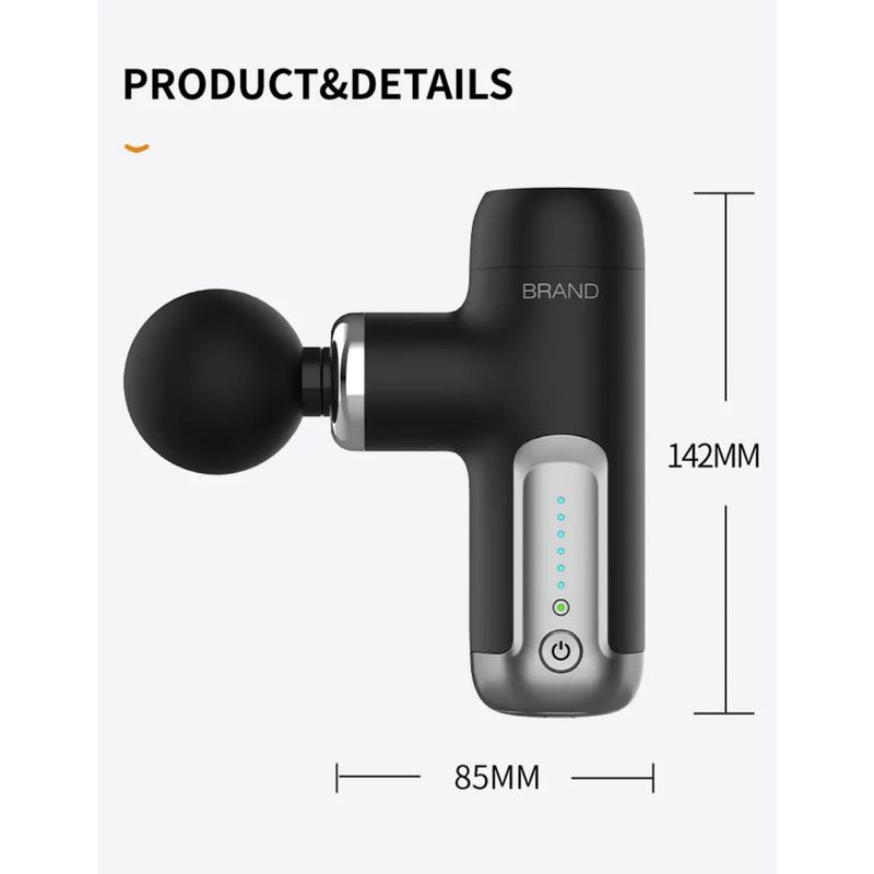 Ingrijire personala si Cosmetice - Sanatate si wellness - Articole wellness - Aparate si dispozitive de masaj - Aparat profesional pentru masaj tip pistol mini CRISTALIS SALE™, 6 viteze, 4 capete, 3200 percutii/minut, 2000mAh - Infinity.ro