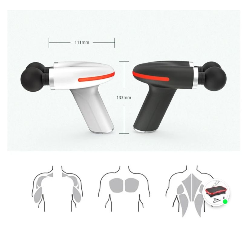 Ingrijire personala si Cosmetice - Sanatate si wellness - Articole wellness - Aparate si dispozitive de masaj - Aparat profesional masaj tip pistol CRISTALIS SALE™, 4 viteze, cap dublu, 8 capete, 3200 percutii, 2000mAh, motor dual, - Infinity.ro