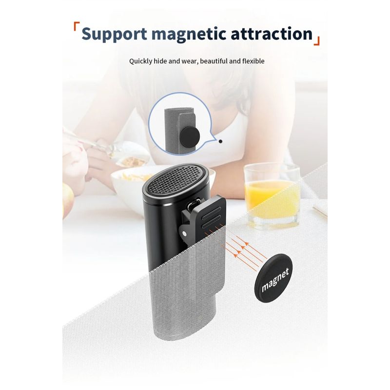 TV, Audio-Video si Foto - Audio profesionale - Microfoane profesionale - Set 2 microfoane lavaliera profesionale CRISTALIS SALE™,  cu accesorii full, cu magnet, mufe type c si lightning - Infinity.ro