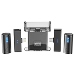 TV, Audio-Video si Foto - Audio profesionale - Microfoane profesionale - Set 2 microfoane lavaliera profesionale CRISTALIS SALE™,  cu accesorii full, cu magnet, mufe type c si lightning - Infinity.ro
