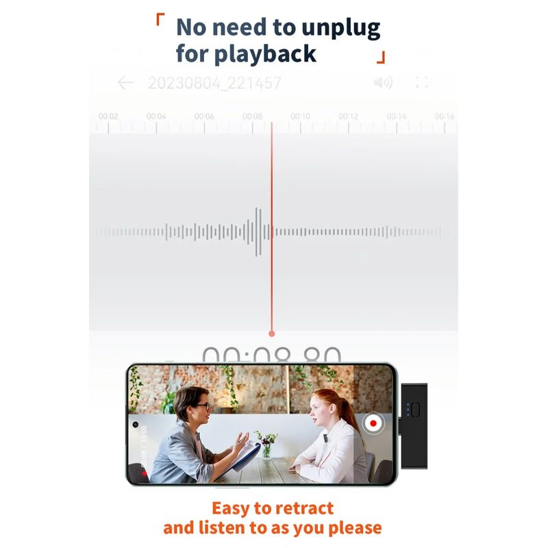 TV, Audio-Video si Foto - Audio profesionale - Microfoane profesionale - Set 2 microfoane lavaliera profesionale CRISTALIS SALE™,  cu accesorii full, cu magnet, mufe type c si lightning - Infinity.ro