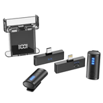 TV, Audio-Video si Foto - Audio profesionale - Microfoane profesionale - Set 2 microfoane lavaliera profesionale CRISTALIS SALE™,  cu accesorii full, cu magnet, mufe type c si lightning - Infinity.ro