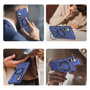 Husa de protectie, Kickstand magnetic, CRISTALIS SALE™ cu suport inel, antishock, magsafe/Albastru, iphone 15