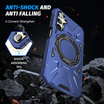 Laptop, Telefoane si Tablete - Telefoane mobile si accesorii - Accesorii Telefoane - Huse telefoane - Husa de protectie, Kickstand magnetic, CRISTALIS SALE™ cu suport inel, antishock, magsafe/Albastru,  iphone 15 - Infinity.ro