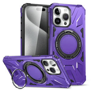 Husa de protectie Kickstand magnetic, CRISTALIS SALE™ cu suport inel, antishock, magsafe/Mov,  iphone 15