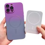 Laptop, Telefoane si Tablete - Telefoane mobile si accesorii - Accesorii Telefoane - Huse telefoane - Husa de protectie, Gradient magnetic, CRISTALIS SALE™ antishock, magsafe / mov - Gri,  iphone 14 pro max - Infinity.ro