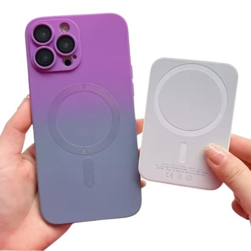 Laptop, Telefoane si Tablete - Telefoane mobile si accesorii - Accesorii Telefoane - Huse telefoane - Husa de protectie, Gradient magnetic, CRISTALIS SALE™ antishock, magsafe / mov - Gri,  iphone 14 pro max - Infinity.ro