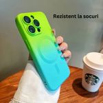 Laptop, Telefoane si Tablete - Telefoane mobile si accesorii - Accesorii Telefoane - Huse telefoane - Husa de protectie, Gradient magnetic, CRISTALIS SALE™ antishock, magsafe / verde - albastru,  iphone 14 pro - Infinity.ro