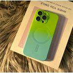 Laptop, Telefoane si Tablete - Telefoane mobile si accesorii - Accesorii Telefoane - Huse telefoane - Husa de protectie, Gradient magnetic, CRISTALIS SALE™ antishock, magsafe / verde - albastru,  iphone 14 pro - Infinity.ro