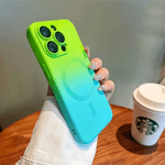 Laptop, Telefoane si Tablete - Telefoane mobile si accesorii - Accesorii Telefoane - Huse telefoane - Husa de protectie, Gradient magnetic, CRISTALIS SALE™ antishock, magsafe / verde - albastru,  iphone 14 pro - Infinity.ro