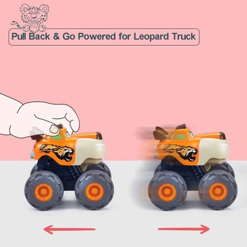 Jucarii, Copii si Bebe - Jucarii si jocuri - Vehicule si jucarii cu telecomanda - Masinute - Masinuta Monster Truck, Leopardul infuriat Hola Toys - Infinity.ro