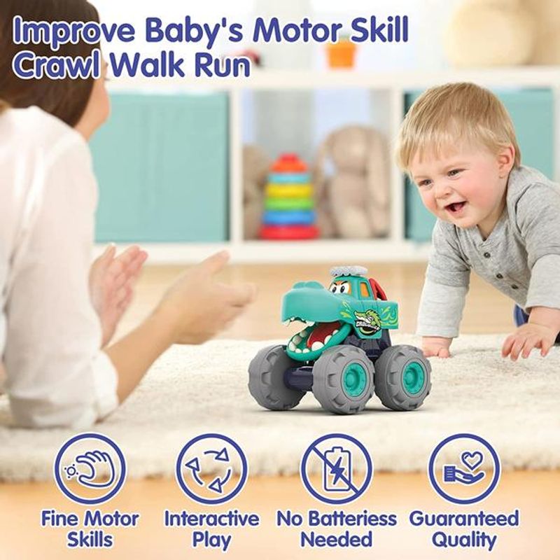 Jucarii, Copii si Bebe - Jucarii si jocuri - Vehicule si jucarii cu telecomanda - Masinute - Masinuta Monster Truck, Crocodilul Rapid Hola Toys - Infinity.ro