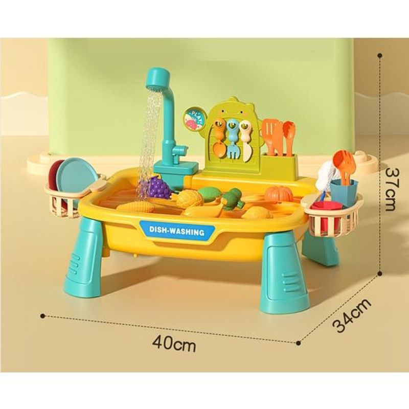 Jucarii, Copii si Bebe - Jucarii si jocuri - Jucarii & jocuri educative - Jucarii interactive - Set 2 in 1 joc de pescuit si chiuveta de bucatarie Galben - Infinity.ro