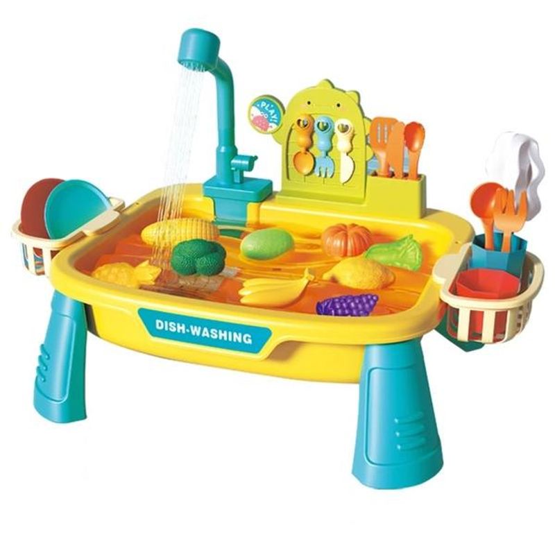 Jucarii, Copii si Bebe - Jucarii si jocuri - Jucarii & jocuri educative - Jucarii interactive - Set 2 in 1 joc de pescuit si chiuveta de bucatarie Galben - Infinity.ro