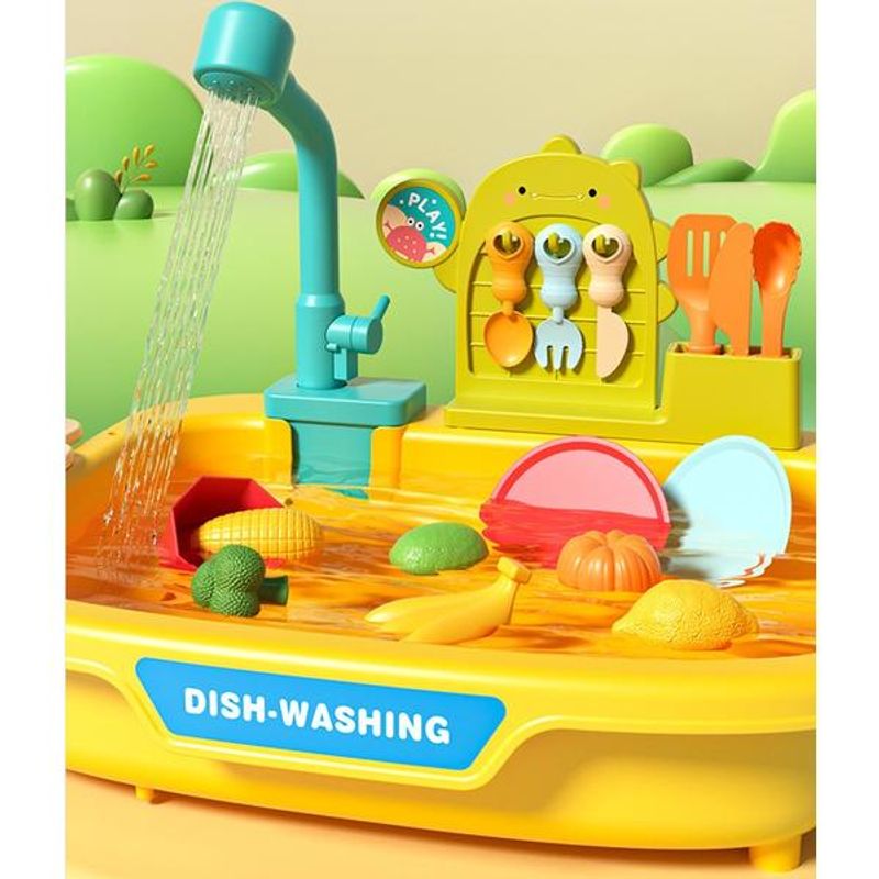 Jucarii, Copii si Bebe - Jucarii si jocuri - Jucarii & jocuri educative - Jucarii interactive - Set 2 in 1 joc de pescuit si chiuveta de bucatarie Galben - Infinity.ro