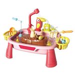 Jucarii, Copii si Bebe - Jucarii si jocuri - Jucarii & jocuri educative - Jucarii interactive - Set 2 in 1 joc de pescuit si chiuveta de bucatarie Roz - Infinity.ro