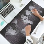 PC, gaming si accesorii - Periferice PC - Mousepad - Mousepad Mare Cauciucat pentru Gaming, Birou, Office, Antiderapant, Cusaturi, Waterproof, model Harta Lumii, 80 x 30cm - Infinity.ro