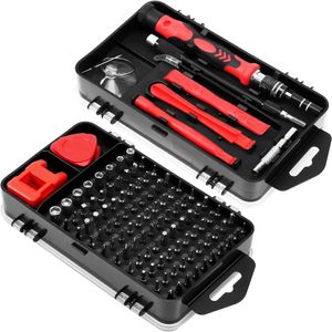 Set Surubelnite de Precizie 110 in 1, 98 Biti, pentru Electronice, Electrocasnice, Flexibila, cu Ventuza