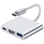 PC, gaming si accesorii - Retelistica - Hub-uri - Hub Adaptor Multiport 3 in 1, USB-C, USB 3.1, HDMI 4K, Plug&Play, 10 Gbps, Chipset 1.4 Suport 3D - Infinity.ro