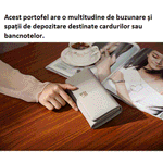 Fashion, accesorii si bijuterii - Femei - Accesorii femei - Portofele femei - Portofel dama piele, BLEKSY, aspect elegant, inchidere magnetica, spatii pentru bancnote, documente si carduri, gri - Infinity.ro