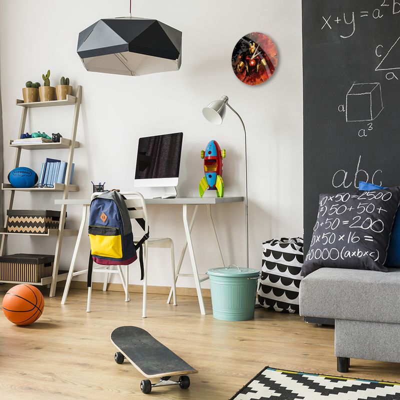 Casa si Gradina - Decoratiuni - Ceasuri - Ceas perete Avengers Iron Man 30,5 cm Multicolor - Infinity.ro