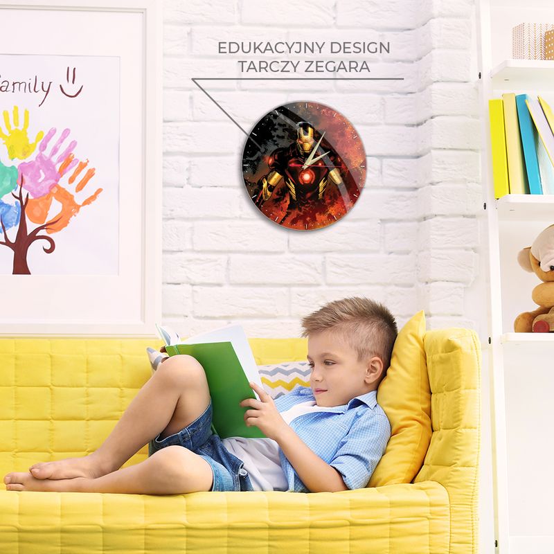 Casa si Gradina - Decoratiuni - Ceasuri - Ceas perete Avengers Iron Man 30,5 cm Multicolor - Infinity.ro