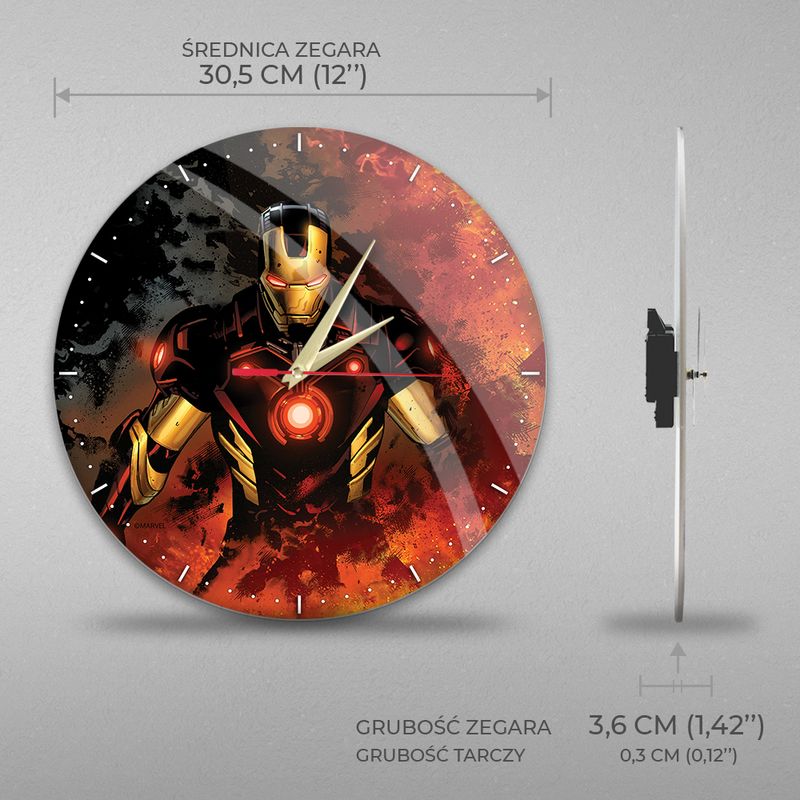 Casa si Gradina - Decoratiuni - Ceasuri - Ceas perete Avengers Iron Man 30,5 cm Multicolor - Infinity.ro