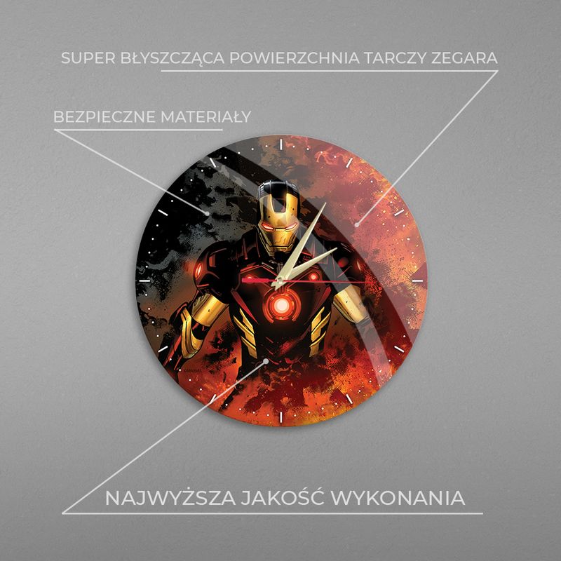 Casa si Gradina - Decoratiuni - Ceasuri - Ceas perete Avengers Iron Man 30,5 cm Multicolor - Infinity.ro